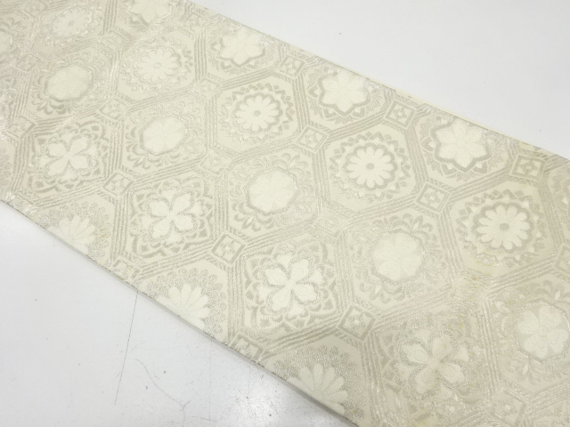 アンティーク　花蜀江模様織り出し全通袋帯（材料）